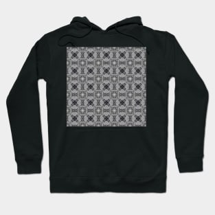 Charcoal Cat Faces Kaleidoscope pattern 3 Hoodie